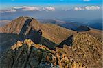 View from the Negoiu Peak which is the second highest mountain top (2535 m) of Fagaras Mountains