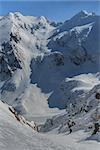 Negoiu peak in winter. Fagaras Mountains, Southern Carpathians, Romania