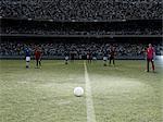 Soccer ball sitting on field