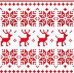 Christmas knitted pattern with reindeer
