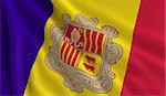 A flag of Andorra in the wind