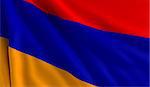 A flag of Armenia in the wind