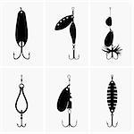 Set of six Fishing baits