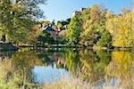 Wales Castle with the Pond surrounded trees and meadows