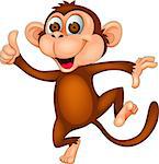 Vector illustration of dancing monkey
