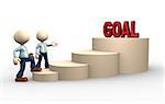 3d people - man, person climbs the ladder of goal
