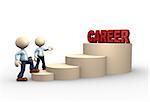 3d people - man, person climbs the ladder of career