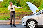 businessman in a car crash