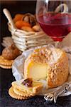 French cheese and red wine.