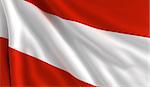 A flag of Austria in the wind
