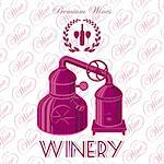 vector background with wreath winery for wine