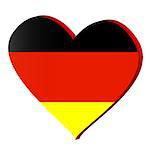 3d heart with a German flag. Vector illustration