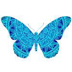 Blue butterfly. Also available as a Vector in Adobe illustrator EPS format, compressed in a zip file. The vector version be scaled to any size without loss of quality.
