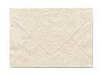 Natural recycled nepalese paper envelope isolated on white with clipping path - parchment texture