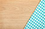 Kitchen towel on wooden table with copy space