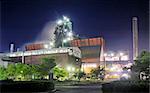 steel plant at night