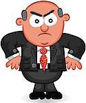 Businessman. Cartoon boss man angry.