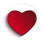 Vector - Valentine Day Heart on White Button