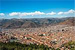 aerial view of Cuzco city in the peruvian Andes Peru