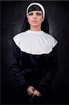 Portrait of young attractive nun