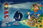 Lighthouse with pirate theme 4 - eps10 vector illustration.