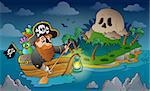 Theme with pirate skull island 3 - eps10 vector illustration.