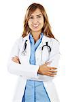 Stock image of female doctor isolated on white background