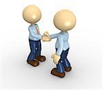 3d people - men, person shaking hands. Businessmen