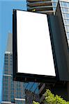 A vertical blank urban billboard with copy space