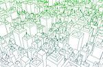 Modern Architecture Mesh City Wireframe Lines Basic