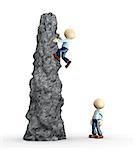 3d people - men, person climbing  a cliff