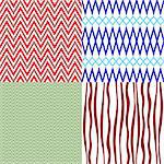 Set colorful vintage patterns with wave strips (vector)