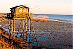 fishing house with fishing net, Gironde Department, Aquitaine, France