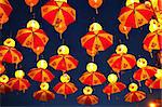 Chinese lanterns decorations in the middle of the city in Kuala Lumpur, Malaysia due to chinese new year celebrations