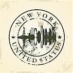 Grunge rubber stamp with New York, USA - vector illustration