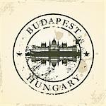 Grunge rubber stamp with Budapest, Hungary - vector illustration