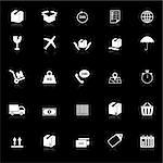 Shipping icons with reflect on black background, stock vector