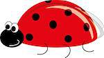 Small red cute ladybug with black spots