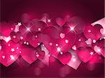 Decorative pink hearts background for Valentines day