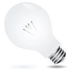 New matte bulb with entire filament. Vector illustration.