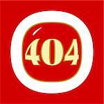 Red 404 error symbol in a unique style. Vector illustration