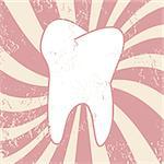 Tooth in a grunge style on a unique background