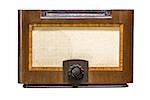 Antique radio isolated on the white background