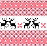 Cute Norwegian knitted pattern or background. Vector