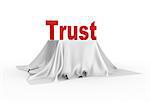 3d trust icon on a white tablecloth