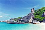 Hin Rue Bai landmark ,Similan Island , PhangNga Province Thailand