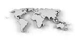 High resolution World map in 3D in silver and including a clipping path.