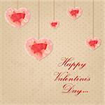 Valentines Day Vintage Background, With Gradient Mesh, Vector Illustration