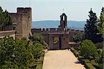 The fortified walls and entrance to the monastery.