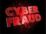 Cyber Fraud -  Red Color Text on Digital Background.